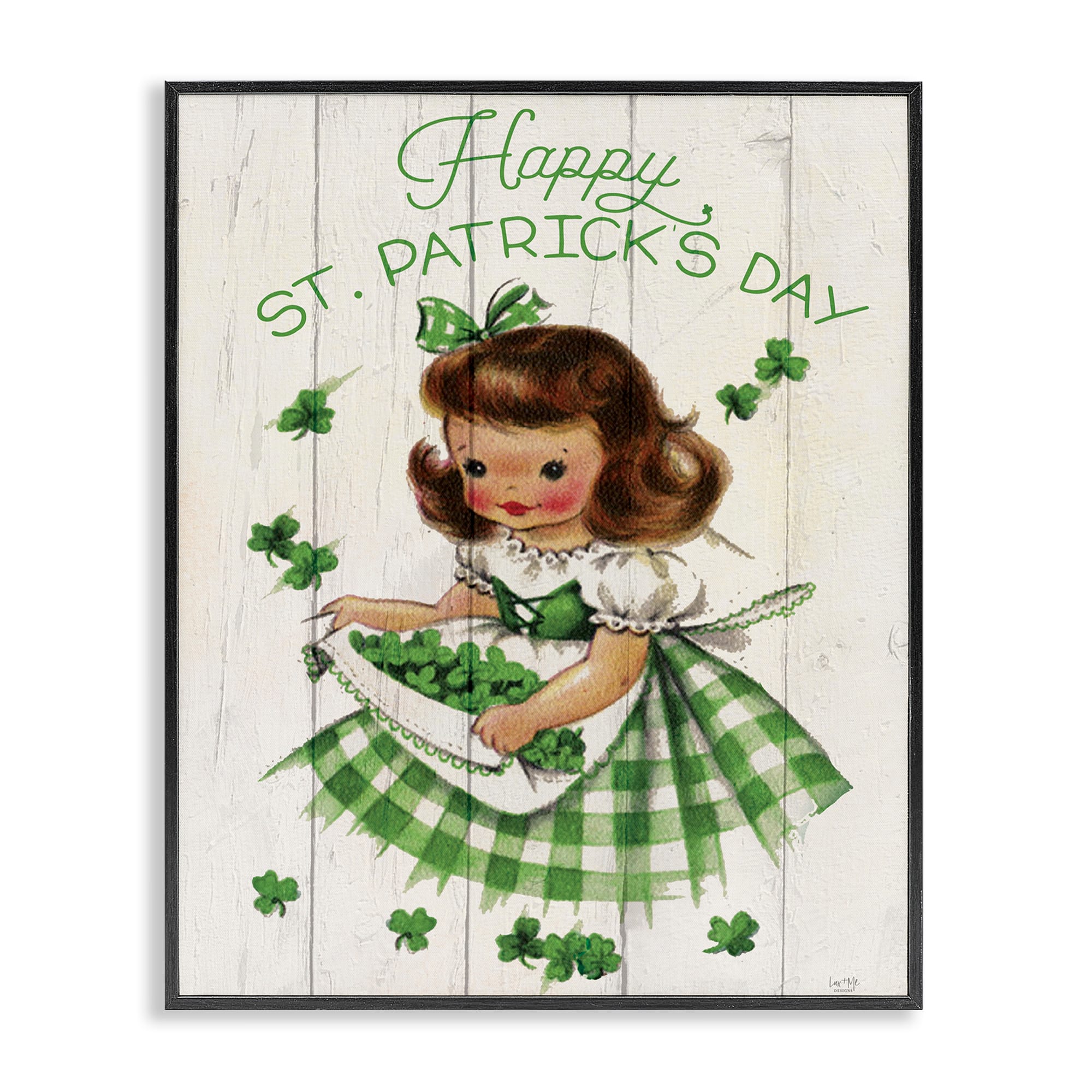 Stupell Industries Vintage St. Patrick's Day Girl Framed Giclée Wall Art